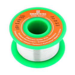 E ENERSYSTEC Solder Wire Lead Free Rosin Core Flux 0.8mm Electric Solder Fine Sn99 Ag0.3 Cu0.7 Flow 0.032in 0.11lb for Electronics Soldering Unlead 50g
