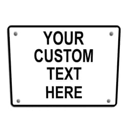 Fastasticdeals Aluminum Weatherproof Metal Sign Multiple Sizes Custom Personalized Text Here White Black Traffic Regulation Horizontal Street Signs 14x10Inches