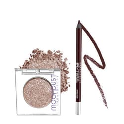 URBAN DECAY Moondust Space Cowboy + Brown Eye Pencil Makeup Set – 24/7 Moondust Glitter Eyeshadow Compact (Shimmery Champagne Gold) + 24/7 Glide-On Eyeliner Pencil (Matte Brown) – Bundle Kit