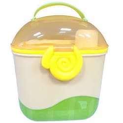 XPECIAL Baby Formula Dispenser On the Go Milk Powder Dispenser Formula Container with Snap-On Lid, 550ML Lovely Snail Portable Infant Container with Fork and Spoon for Travel Outdoor Picnic (Green)