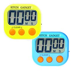 Kitch N Gadgetz Digital Kitchen Alarm Clock with Countdown Timer - Set of 2 - Fresh Blue and Green - Large LCD Display - Buttons for Minutes and Seconds + Start and Stop - Very Easy to Use - Magnet and Tabletop Stand