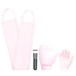 UNIMEIX 4 Pack Self Tanning Mitt Applicator Kit Set Self Tan Back Applicator with Self Tanning Glove for Self Tan Mitt Mini Self Tan Glove and Sunscreen Brush (Pink)
