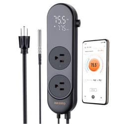 INKBIRD Smart Temperature Controller Heating Cooling 2-Stage Outlet Thermostat Controller Plug for Reptiles Aquarium Homebrew Breeding Fermenter 10A/1200W