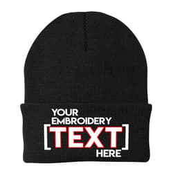 Tee Miracle Custom Embroidered Beanies - Add Your Text or Name - Personalized Winter Knit Cap Hats