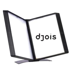Tarifold DJOIS Desktop Reference & Display System - Durable Metal Base & Polypropylene - Letter-Size - 10 Double-Sided Pockets - 20 Sheet Capacity - Easy-Load - Made in France - Black