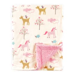 Luvable Friends Unisex Baby Plush Blanket with Sherpa Back, Magical Forest, One Size