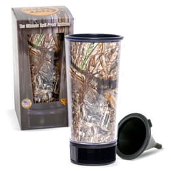 Spit Bud SPITBUD.COM Mossy Oak Duck Blind - The Ultimate Spittoon for Chew - Portable Dip & Snuff Cup with Lid, Pop Tab, Spill-Proof Funnel, Can Cutter & Holder - Fit in Cup Holders - Holds 8oz - Made in USA