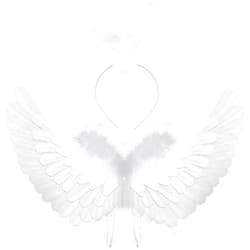 Antspirit Angel Costume Wings and Halo White Angel Costume for Girls Kids Women Adult Halloween