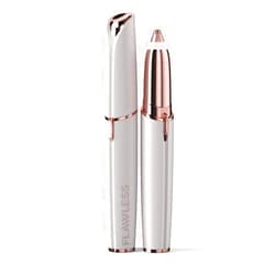 Finishing Touch Flawless Brows Eyebrow Hair Remover Electric Razor for Women with LED Light for Instant and Painless Hair Removal (White)