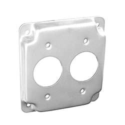 NA Industries 4 Inch Finished Square Cover, Raised 1/2 Inch - 2 Single Receptacle