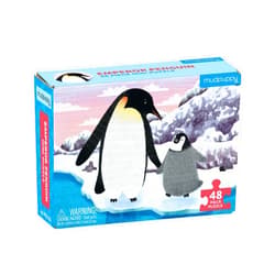Mudpuppy Emperor Penguin Mini Puzzle, 48 Pieces, 8” x 5.75” – Perfect Family Puzzle for Ages 4+ – Jigsaw Puzzle Featuring a Colorful Illustration of Penguins, Informational Insert Included