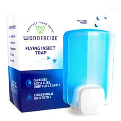 Wondercide - Flying Insect and Fly Trap - Indoor Bug Catcher for Fruit and House Flies, Gnats, Moths, and Mosquitoes - Starter Kit for Home and Kitchen - 1 Plug-in Light and 1 Cartridge