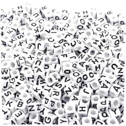 Augshy 700PCS White Letter Beads Alphabet Beads for Jewelry Making DIY Necklace Bracelet (6mm)