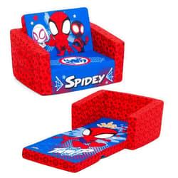 Delta Children Marvel Spidey and His Amazing Friends Cozee Flip-Out Chair - 2-in-1 Convertible Chair to Lounger for Kids