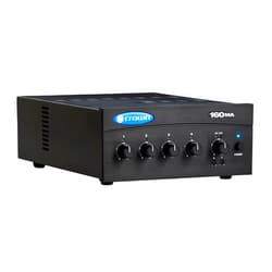 Crown 160MA 4 Input, 4 Channel, 60 Watt Powered Mixer/Amplifier for Paging, Background Music, Music-on-Hold, Installed Sound, 8-Ohm and Constant Voltage Outputs, 70V, Black