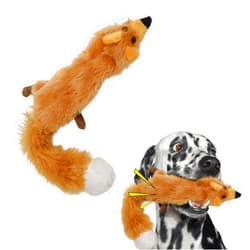 SPOT Mini Skinneeez Fox- Stuffless Dog Toy with Squeaker-No Stuffing Squeaky Dog and Puppy Toys, Unstuffed Chew Toy for Small & Medium Breeds, 1pc