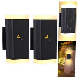ZUUKOLE Dusk to Dawn Outdoor Lighting, ZUUKOLE Waterproof Exterior Wall Lantern, Anti-Rust Aluminum Wall Mount Lighting Rectangular Design – Up Down Wall Light fixtures for Porch, Patio or Garage, 2 Pack