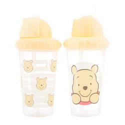 Disney Toddler Sippy Cups for Boys and Girls | 10 Ounce Sippy Cup Pack of Two with Straw and Lid | Durable Blue Leak Proof Travel Water Bottle for Toddlers