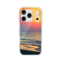 Blingy's for iPhone 17 Pro Case, Fun Sunset Beach Pattern Ocean Landscape Nature Scenic Design Soft TPU Protective Case 6.3 inch (Sunset Beach)
