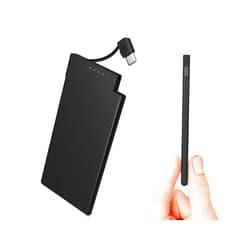 Auskang Portable Charger with Built in USB-C Cable Slim 5000mAh Power Bank Compatible with Samsung, Google Pixel, Android Phones, iPhone15 Series etc, Thin Battery Pack