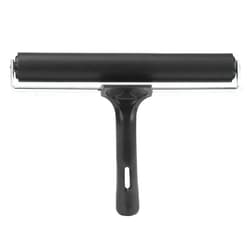 HEEPDD Rubber Roller, Black Rubber Brayer Roller Print Brush Ink Art Craft Oil Painting Tool for Printmaking Anti Skid Tape Construction