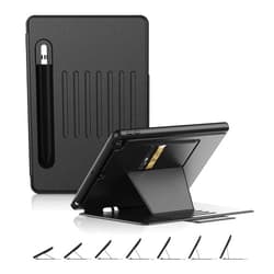 BLOSOMEET New iPad 9th/8th/7th Generation Magnetic Stand Case 10.2 Inch,BLOSOMEET Auto Sleep/Wake Cover with Pen Holder, Card Slot for iPad 10.2 2021/2020/2019,Black