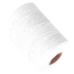 Ohtomber White Cotton Butchers Twine - 656 Feet 2MM Thick String, Kitchen Cooking Bakers Twine Rope for Meat and Roasting, Natural Twine String for Crafts Gardening, Garden Twine, Gift Wrapping Twine