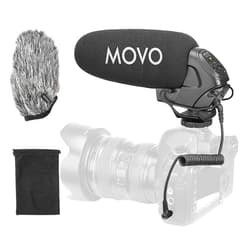 Movo VXR3031 Shotgun Microphone - Supercardioid On-Camera Shotgun Mic with 2-Step High-Pass Filter, 3-Stage Audio Level Control, Headphone Monitoring Input + More