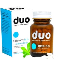 Duo Toothpaste Tablets | Nano-Hydroxyapatite (nHa) Natural Whitening, Remineralize, Reduce Sensitivity | Sustainable & Plastic Free | Dentist Created | Wild Mint Medley - 1 Bottle / 62 Tablets