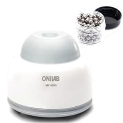 ONiLAB Mini Vortex Mixer with Touch Function, Lab Mixing, Nail Polish,Eyelash Adhesives and Acrylic Paints Mixing, Lab Vortexer for Tubes,Include 120 pcs Stainless Steel Mixing Balls