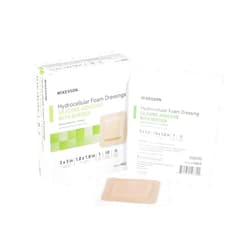 McKesson Hydrocellular Foam Dressings, Sterile, Silicone Adhesive with Border, Dimension 3 in x 3 in, Pad 1 4/5 in x 1 4/5 in, 10 Count, 1 Pack