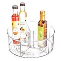 InterDesign iDesign Linus Spice Carousel, Large Herb Rack for Storing Spice Jars, Made of Plastic, Clear, 29 cm - 5 Compartments