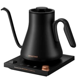 Intasting Electric Kettles, Gooseneck Electric Kettle, ±1℉ Temperature Control, Stainless Steel Inner, Quick Heating, for Pour Over Coffee, Brew Tea, Boil Hot Water, 0.9L Black