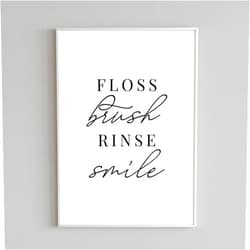 Custom Floss Brush Rinse Smile | Dental Art | For Dentist | Inspirational Quote | Dental Office Decor | Wall ArtPosters for living room, bedroom, motivational quotes, home decor, college dorm room decor