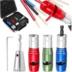 Kuyyor Wire Stripper for Drill, 2024 New Wire Stripping Tool & Wire Twisting Connector for 10-12-14 AWG, 4 In 1Professional Electrician Quickly Wire Stripper Tool Wire Nut Twister (4Pcs-Wire Stripper)