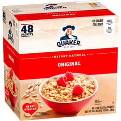 Quaker Instant Oatmeal, Original, Individual Packets, 0.98 Ounce , 48 Count (Pack of 1 )