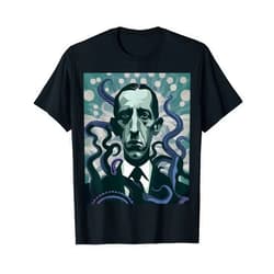 AskGriff / FreeTutorials HP Lovecraft Inspired: Monster Tentacles in Black & White T-Shirt