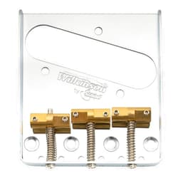 Musiclily Wilkinson WTB Brass Compensated 3-Saddle Guitar Telecaster Bridge Assembly for Fender Tele Style Electric Guitar Replacement Parts, Chrome