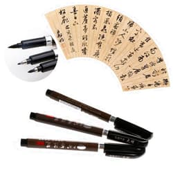 Ximimark 6Pcs Chinese Pen Japanese Calligraphy Writing Brush Water Ink Painting Pen for Chinese Writting Beginner, 3 Size Set