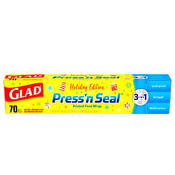 Glad Press'n Seal Printed Food Wrap, Holiday Edition, 70 Sq Ft