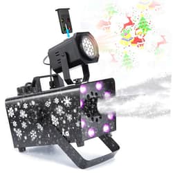 Hakuta Upgraded 800W Snow Machine with 8 LED RGB Lights, LED Projection, and 2 Wireless Remotes, Perfect for Christmas, Halloween,Parties, Wedding and DJ Stage …