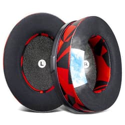 SOULWIT Cooling-Gel Replacement Earpads for Audeze Penrose/Penrose X/Mobius, Ear Pads for HyperX Cloud Orbit/Orbit S Headphones, Cushions with Ice Silk Fabric, Noise Isolation Foam - Red Storm