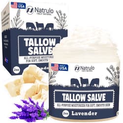 Natrulo Beef Tallow Salve – All Natural Grass Fed Beef Tallow & Honey All Purpose Balm – Moisturizing Body Salve Great for Eczema, Cracked, Dry, Itchy, Irritated Skin – Skin Repair Skincare Made in USA