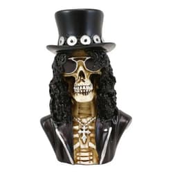 Ebros Gift Day of The Dead Rock Musician Guitarist Sklash Skull Skeleton Bust Miniature Figurine 4.25