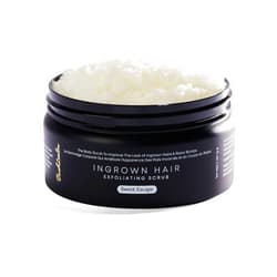 Bushbalm Ingrown Hair Exfoliating Scrub - Reduces Appearance of Ingrown Hairs and Helps with Underarm Bumps - Soothes Razor Bumps, Post Shave Redness and Itching - Sweet Escape 236 ml