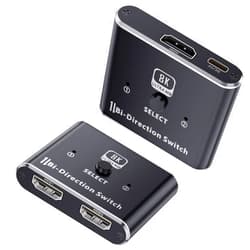 ALYYDBG 8K HDMI Switch, ALYYDBG Bidirectional HDMI Switch 2 in 1out /1 in 2 Out, Support 4K@120Hz, 8K@60Hz for PS5/4/3 Nintendo Switch Xbox hdmi TV