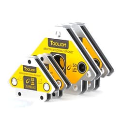 TOOLIOM Arrow Welding Magnets 4Pcs 25LB & 50 LB Strong Hold Magnetic Welding Holder Welder Magnet Set Welding Accessories