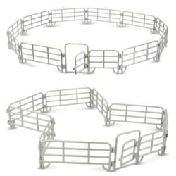 TOYMANY 20PCS Corral Fencing Panel Accessories Playset Includes 2 Gates Fences, Plastic Fence Toys for Barn Paddock Horse Stable or Farm Animals Horses Figurines, Educational Gift for Kids Toddler