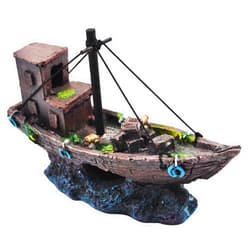 kathson Aquarium Shipwreck Decor Fish Tank Sunken Ship Ornament Pirate Shipwreck Decoration Resin Sunken Boat Betta Fish Sunken Ships Accessories for Freshwater Saltwater Tanks