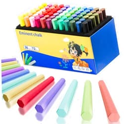 JUN-ELECTRON Sidewalk Chalk Paint Bulk for Kids, Colored Chalk Pastels, Washable Crayons for Toddlers, Non-Toxic Dustless for Outdoor Art Play, Chalkboard chalk Paint, 72Pcs 36 Color
